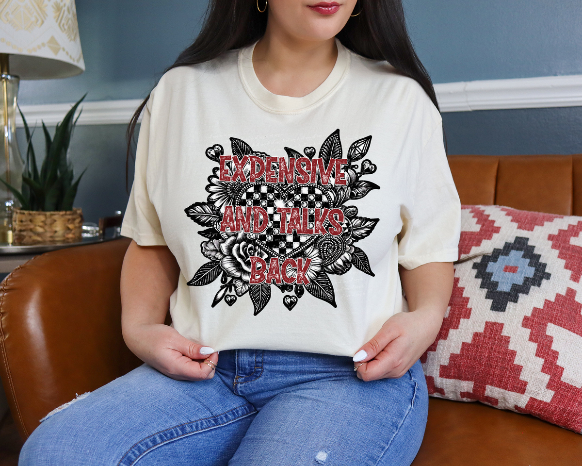 Expensive And Talks Back Floral 51890 DTF transfer