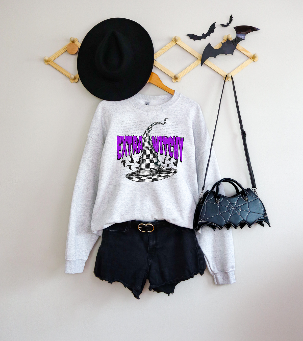 Extra Witchy Witch Hat Checkered 59264 DTF transfer