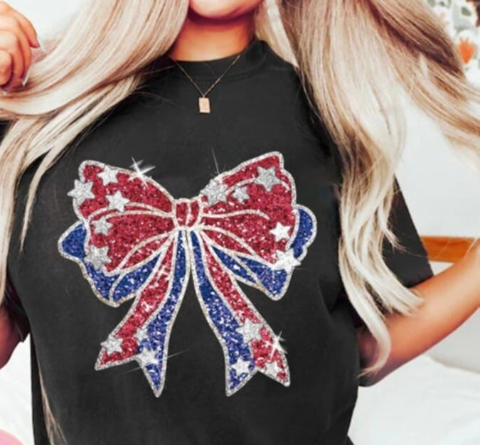 Glittery patriotic bow 87797 DTF transfer