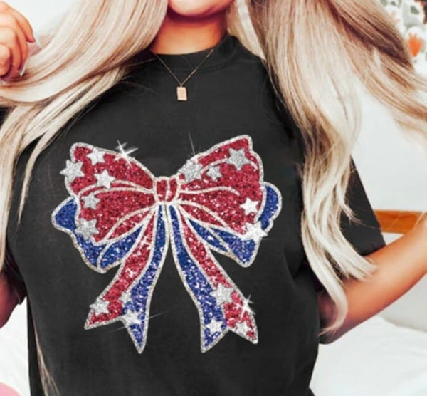Glittery patriotic bow 87797 DTF transfer