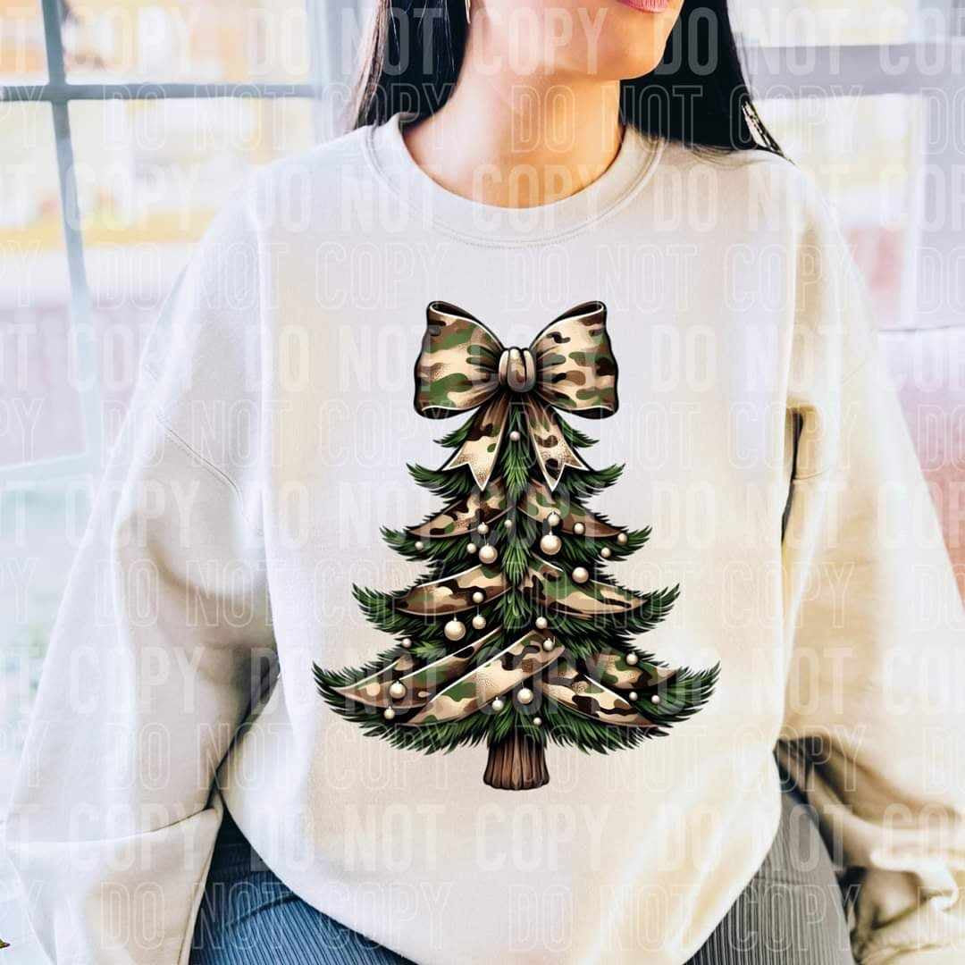 Tree with camo decorations (SBB) 64907 DTF transfer
