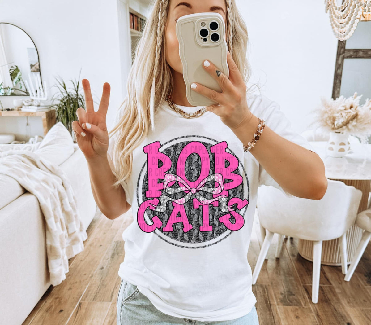 Bobcats pink font circle (Caplinger) 87618 DTF transfer