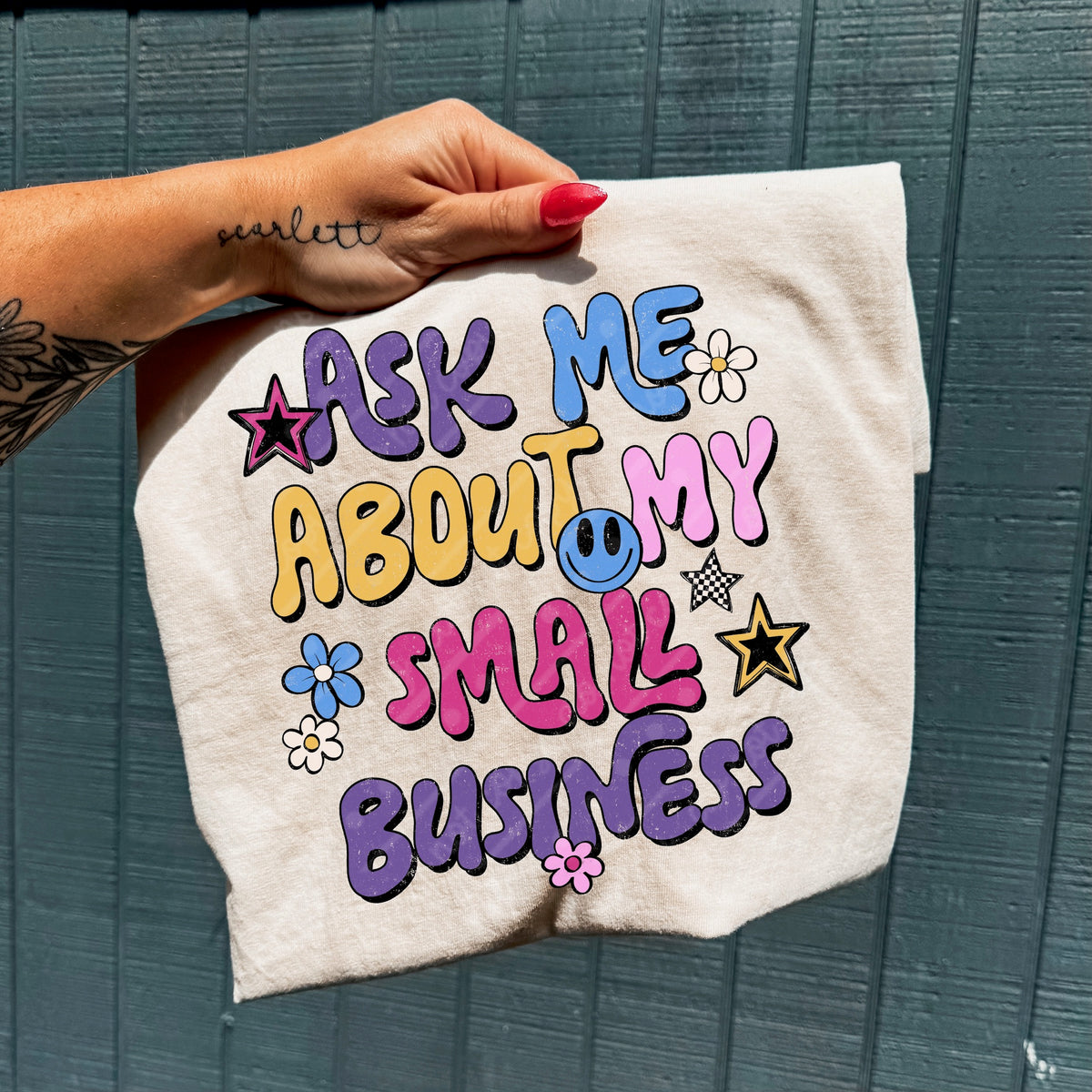 Ask me about my small business (scarlow) DTF Transfer
