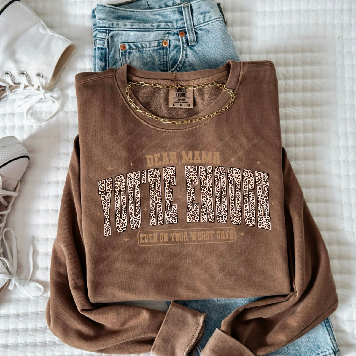 Dear Mama you’re enough cheetah print DTF Transfer
