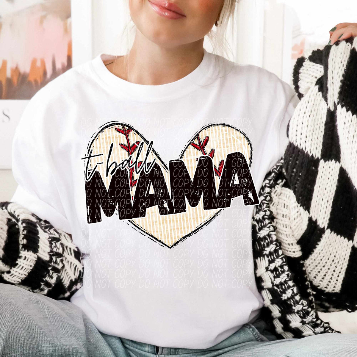 T-ball mama baseball heart (CITY) 84974 DTF transfer