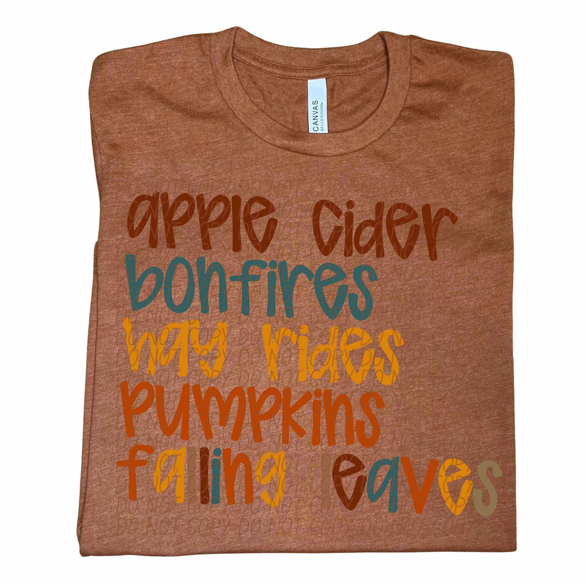 Apple cider bonfires fall words (CITY) 62336 DTF transfer