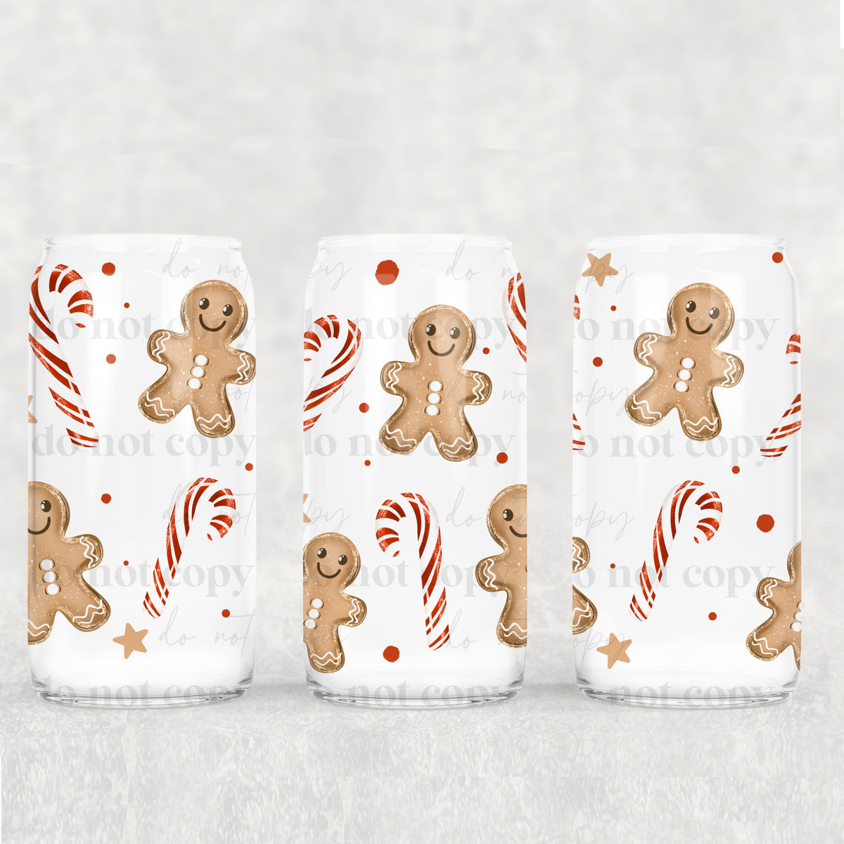 Gingerbread and candy canes (CSC) UV DTF WRAP