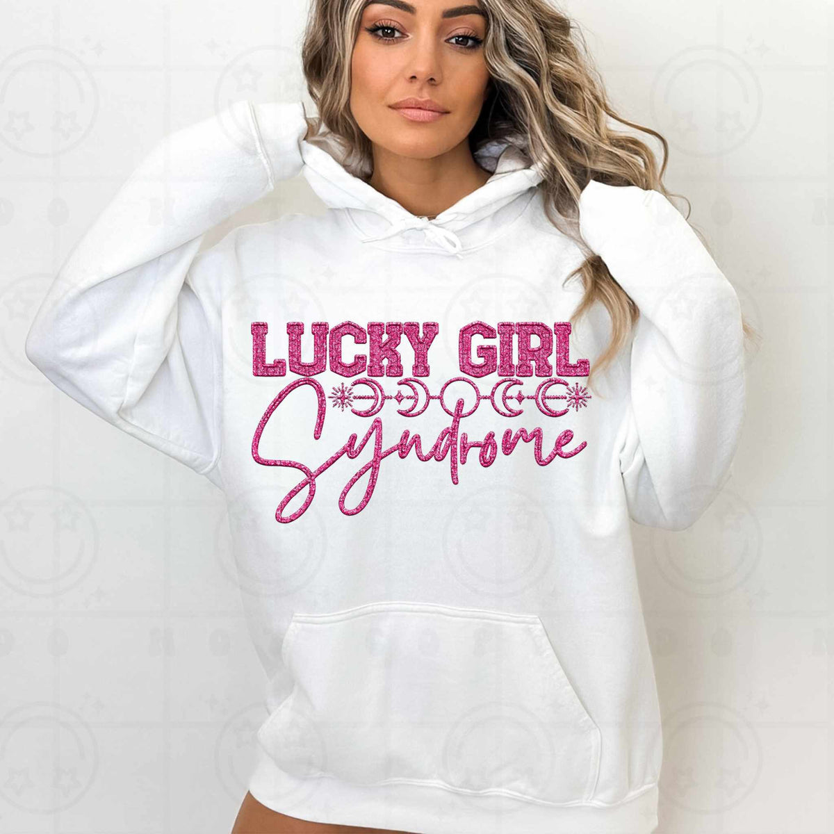 Lucky girl syndrome pink (HW) 79378 DTF transfer