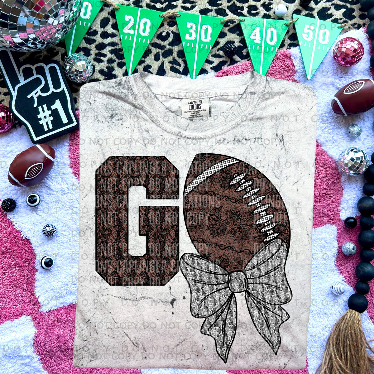 Go football with bow (Caplinger) 87840 DTF transfer