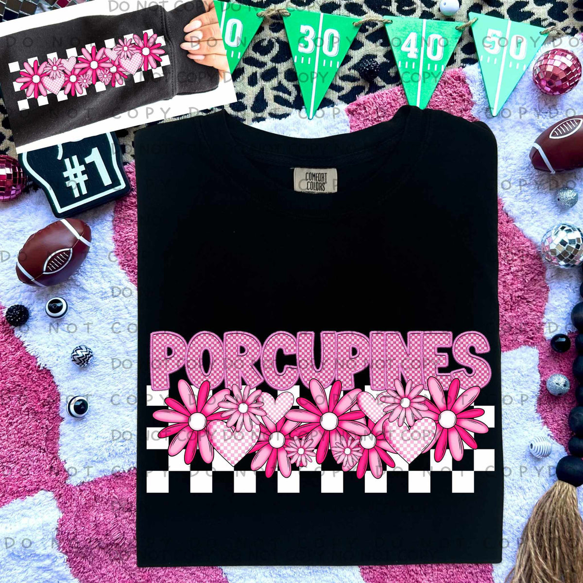 Porcupines pink checkered (caplinger) 77884 DTF transfer