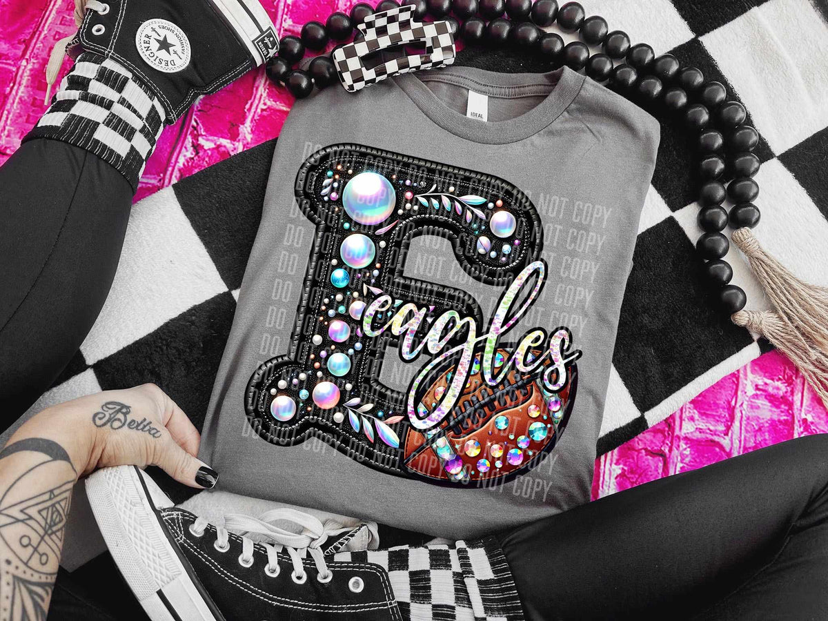 E eagles leather rhinestone (caplinger) 52973 DTF transfer