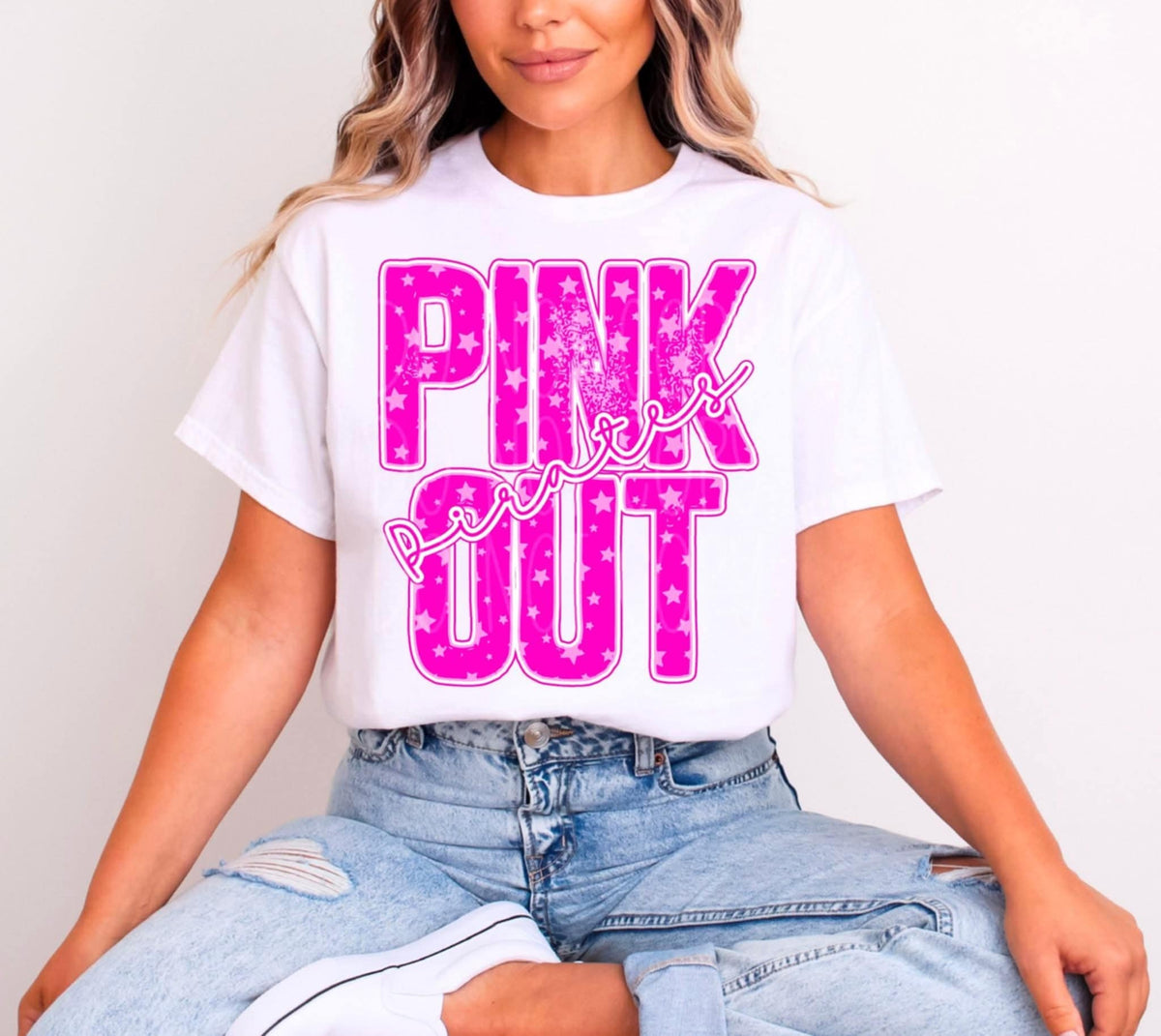 Pirates pink Out Mascot pink and stars (C’s) DTF transfer