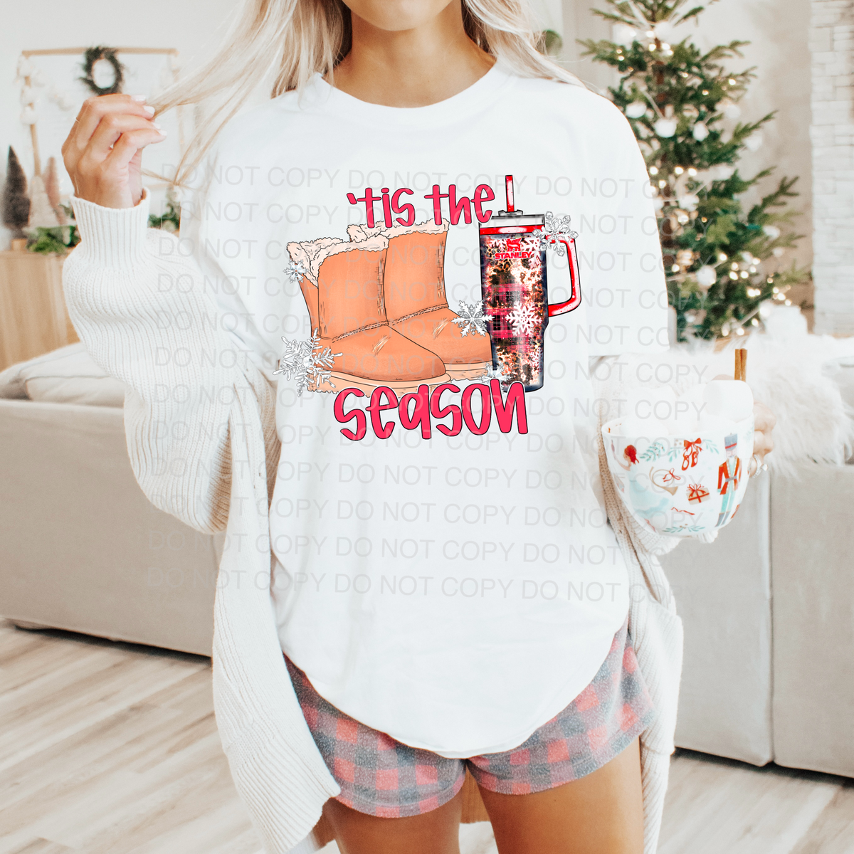 Tis the season (boots and plaid tumbler) 56012 DTF transfer