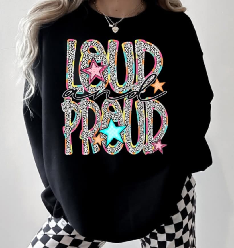 Loud and Proud rainbow polkadot (s&g) DTF transfer