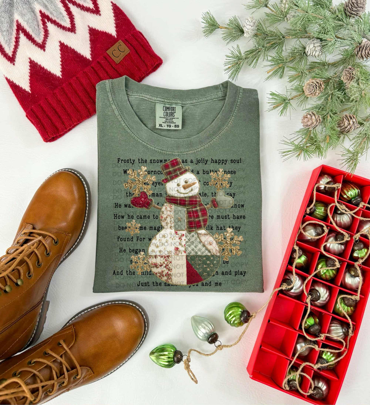 The snowman lyrics with patchwork (SCG) DTF Transfer