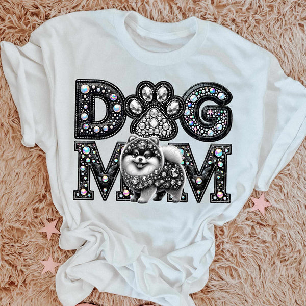 Pomeranian Dog mom rhinestone 49067 DTF transfer