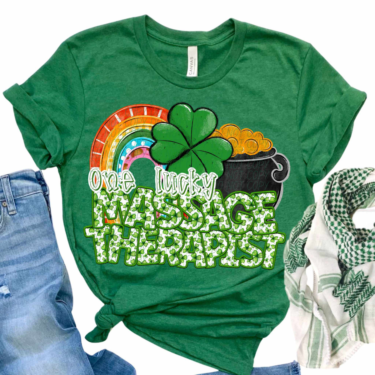 One lucky message therapist (CITY) 84141 DTF transfer