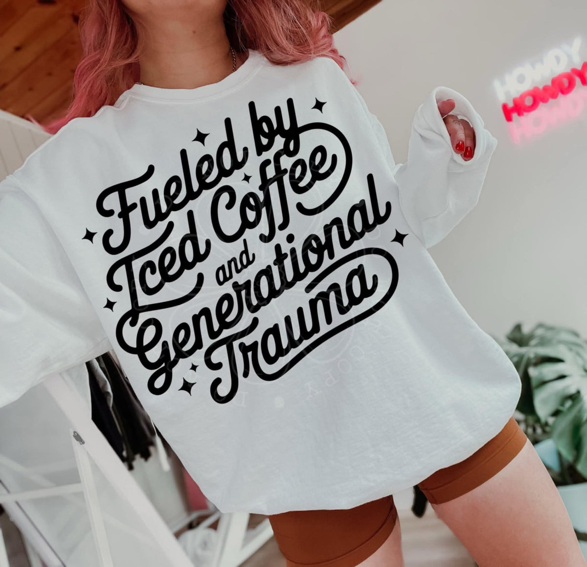 Iced Coffee and Trauma (lyttle) DTF transfer