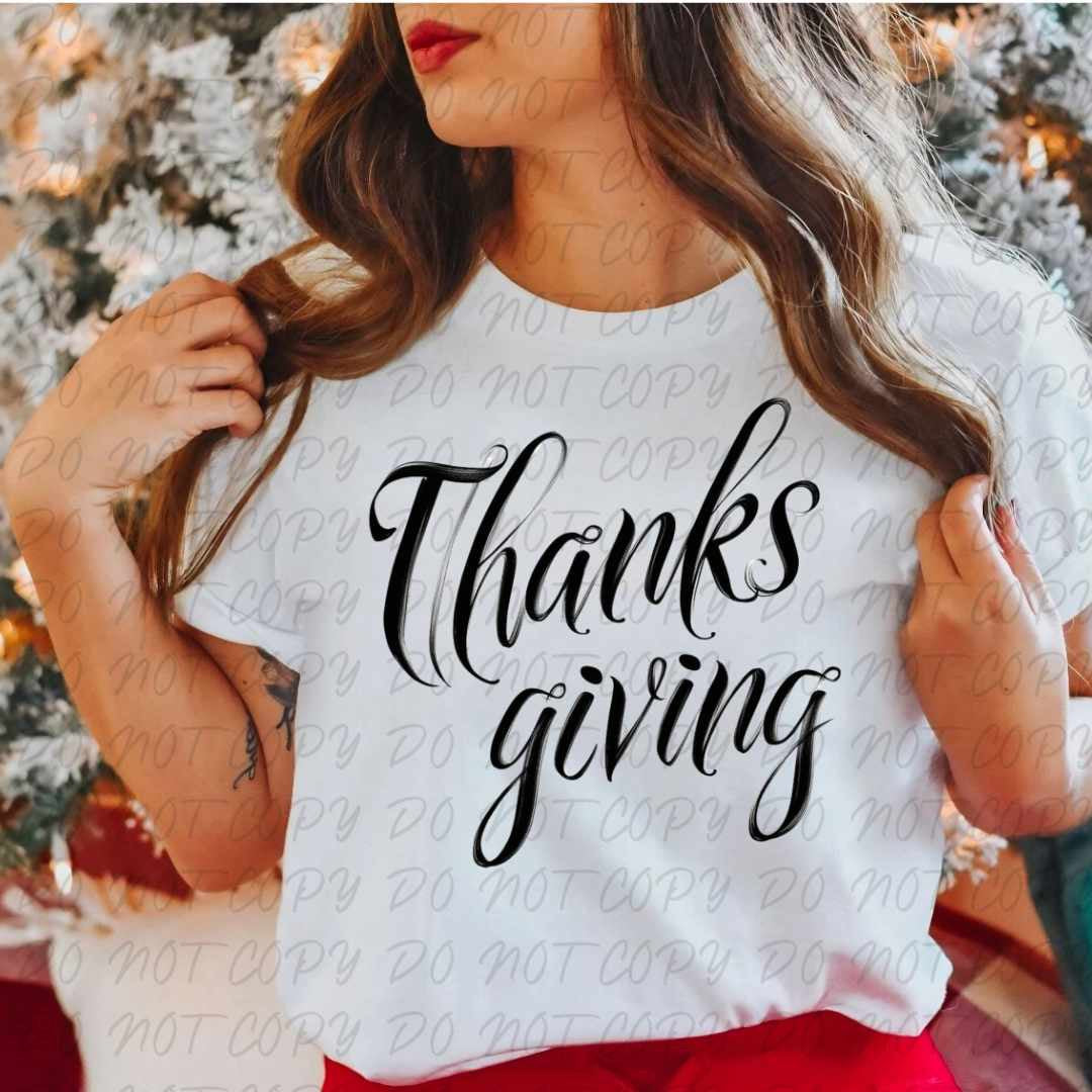 Thanksgiving black font (vintage) 67389 DTF transfer