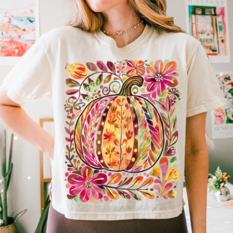 Pumpkin Florals Collage DTF transfer