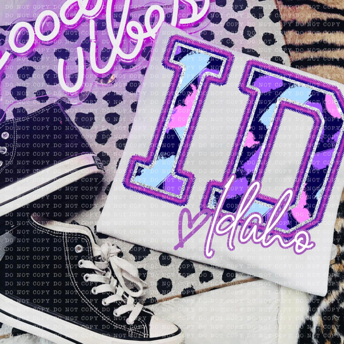 ID Idaho purple brushstrokes (ECHT) 94045 DTF transfer