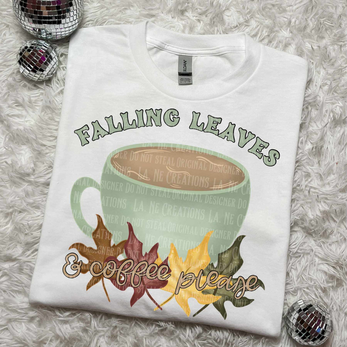 Falling leaves & coffee please (LANE) 50903 DTF transfer