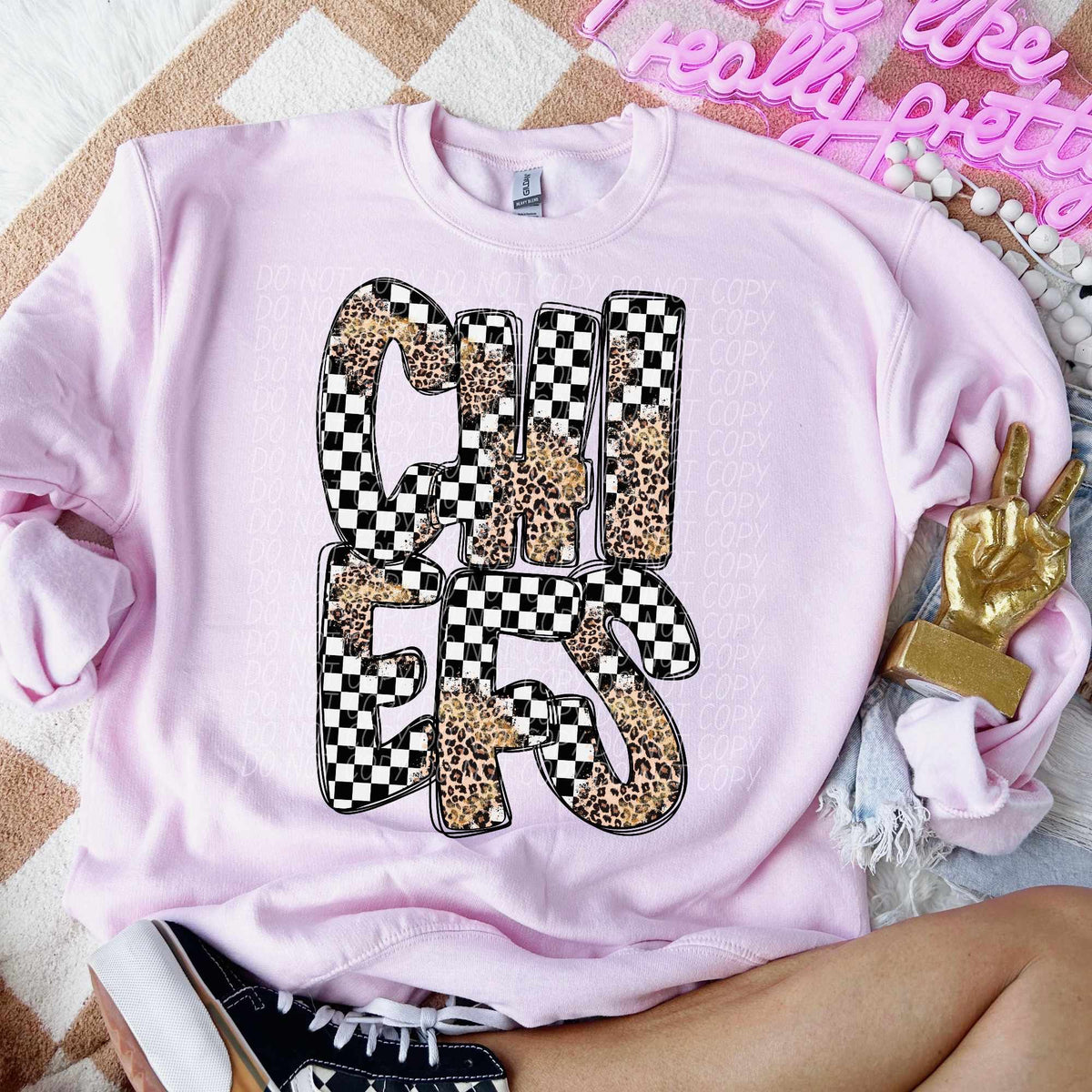 Chiefs checkered leopard filled (CITY) 53197 DTF transfer