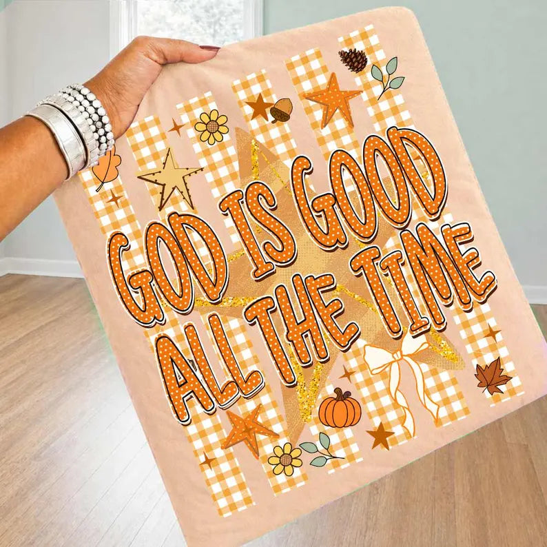 God is good plaid stripes sunday Special DTF transfer