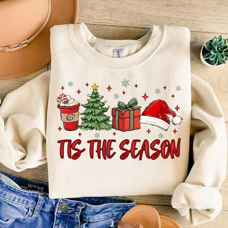Tis the season red Christmas items 62226 DTF transfer