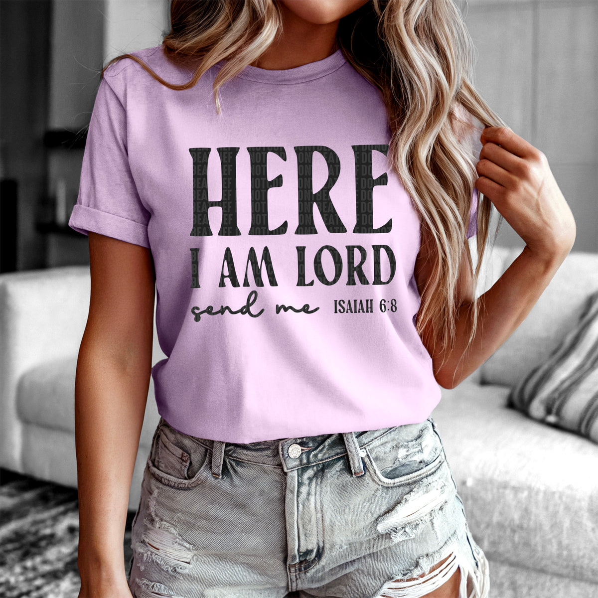 Here I am lord send me black font 94979 DTF transfer