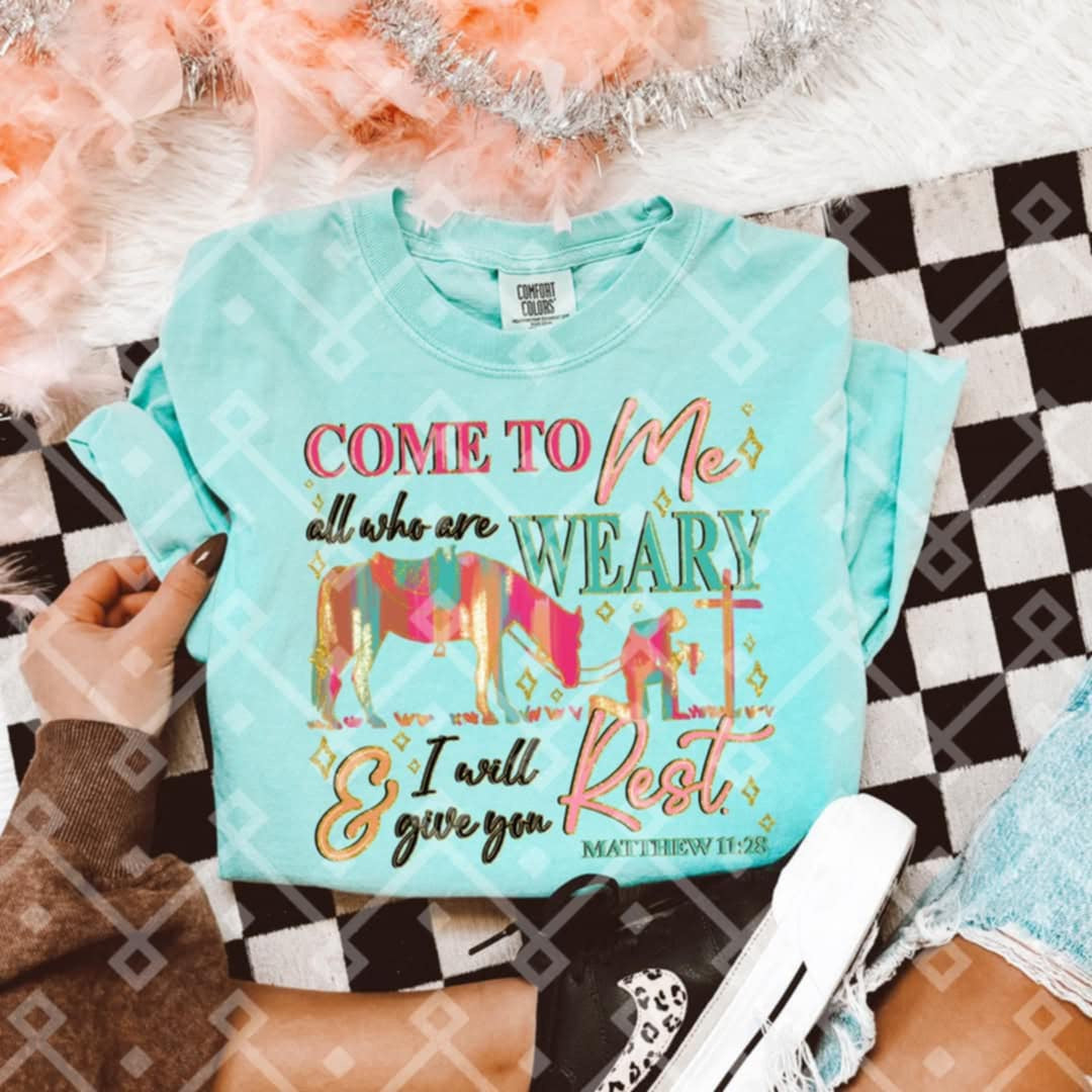Come to me all who are weary & I will give you rest (Crafti) 92612 DTF transfer