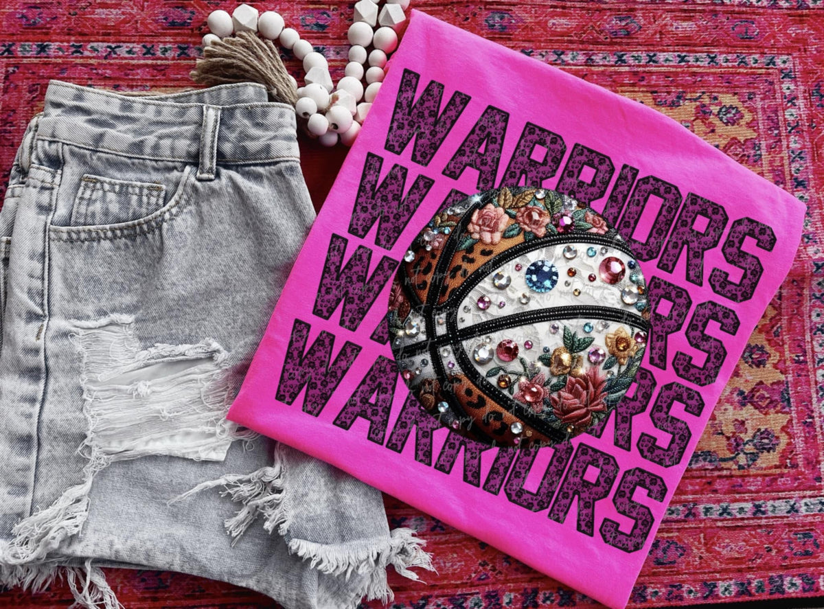 Warriors bedazzled basketball (VIRGO) 94451 DTF transfer