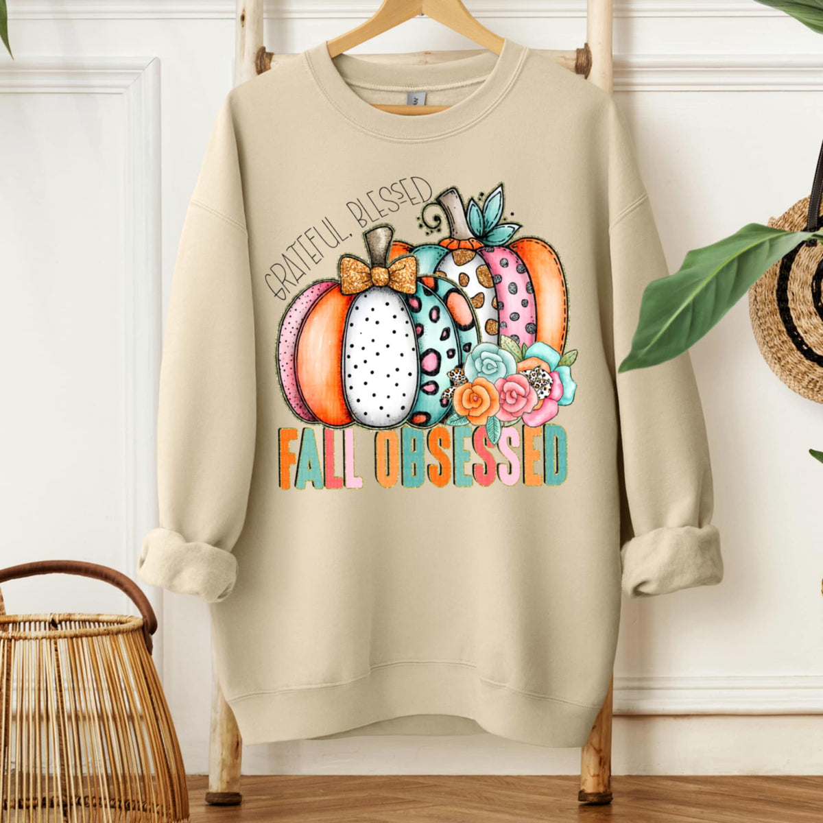Grateful, blessed, fall obsessed pumpkins (SDD) 107820 DTF transfer