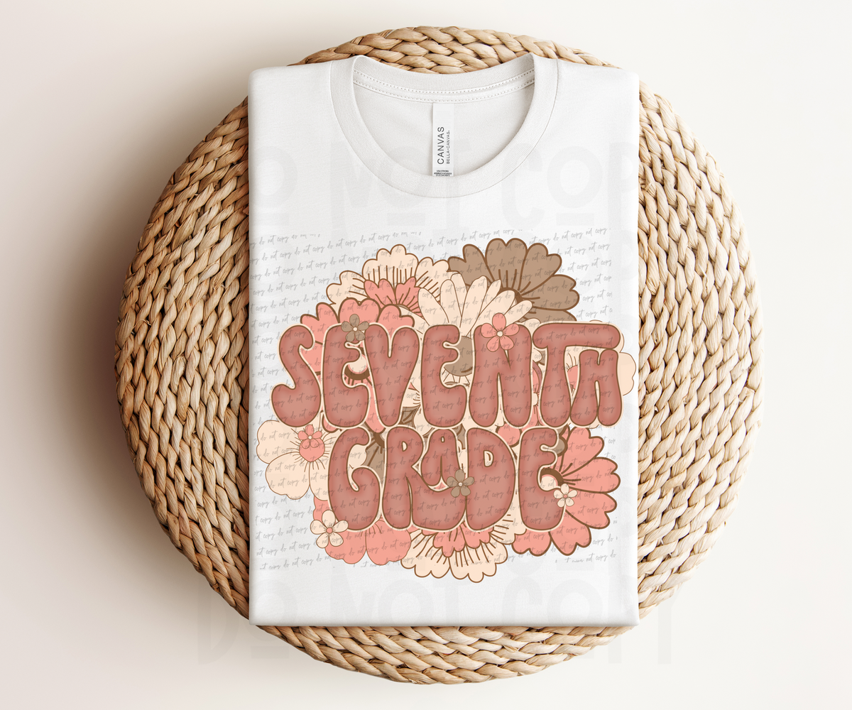 Seventh Grade (pastel florals) 30865 DTF transfer
