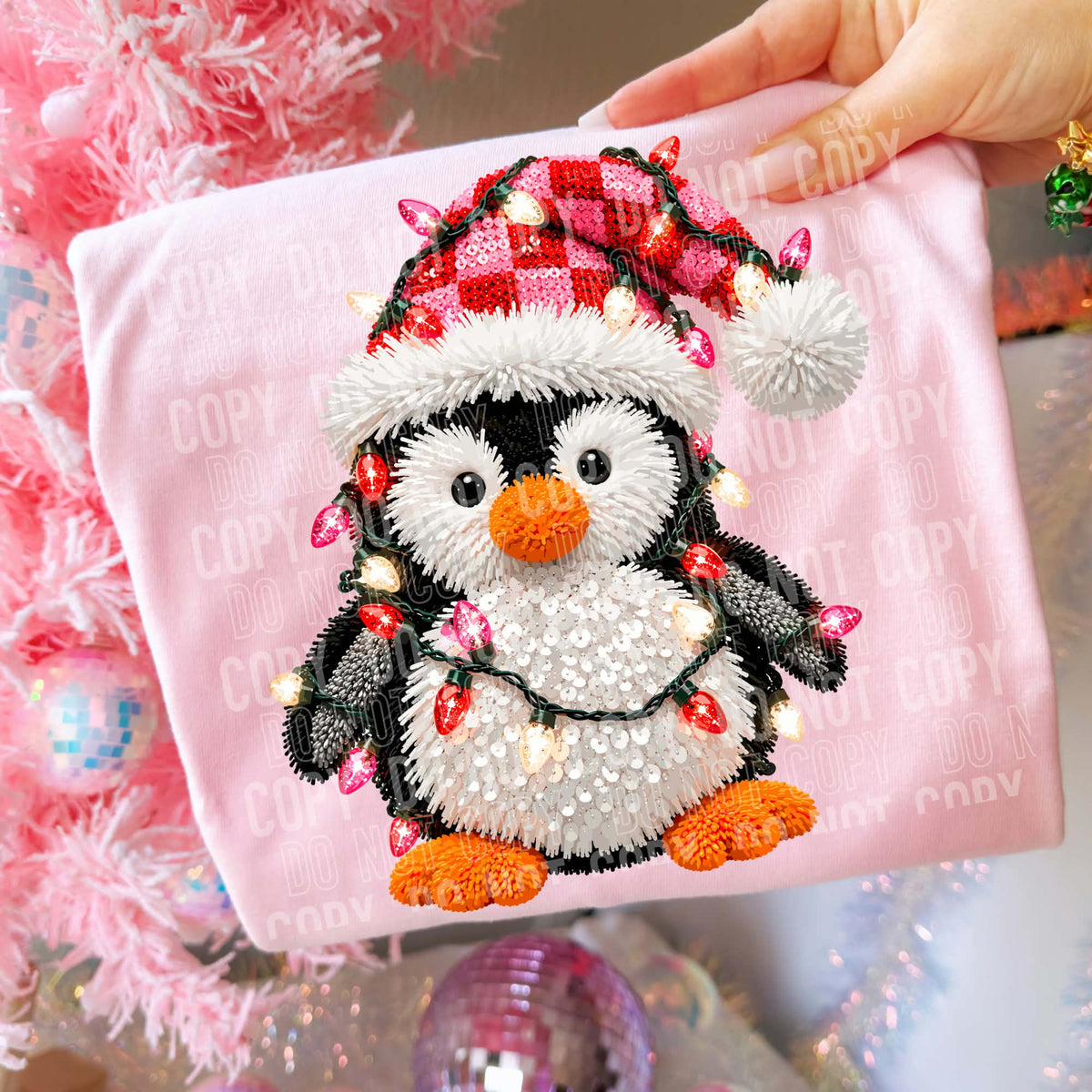 Yarn penguin with lights (SBB) Sunday Special DTF transfer