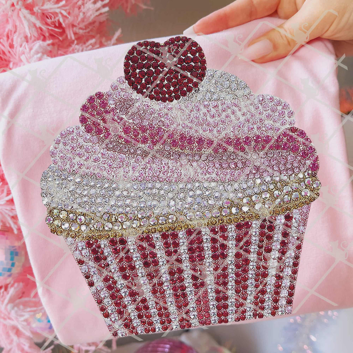 Faux Rhinestone cupcake (TGG) DTF Transfer