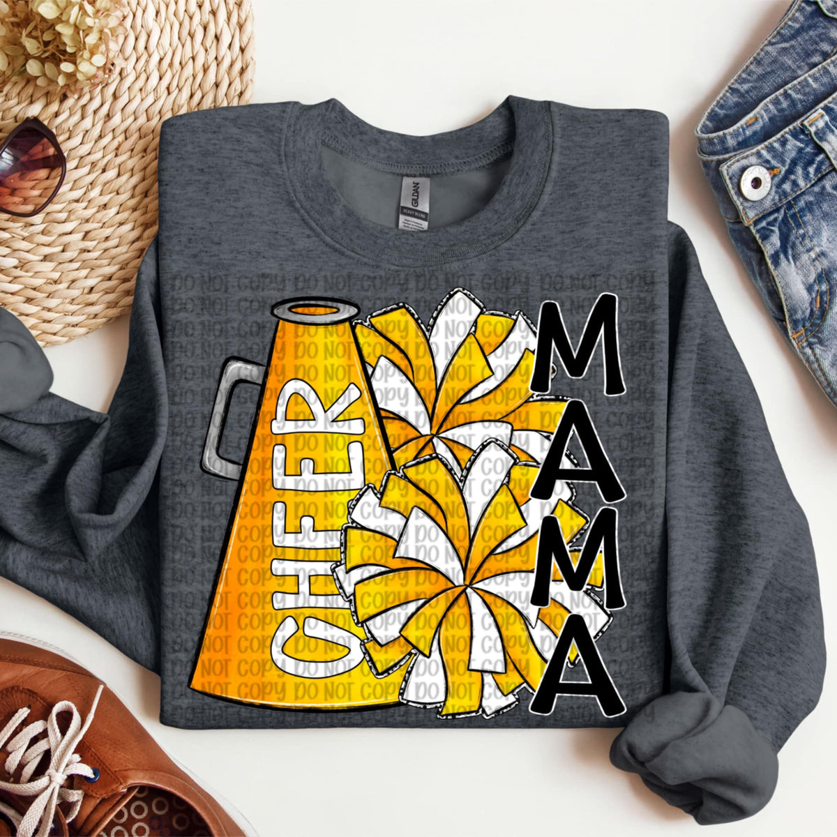 Cheer mama yellow megaphone vertical (VP) 91940 DTF transfer