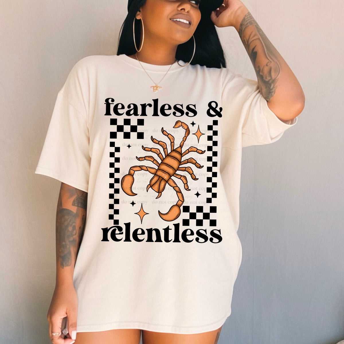Fearless & relentless BLACK (CSC) 55569 DTF transfer
