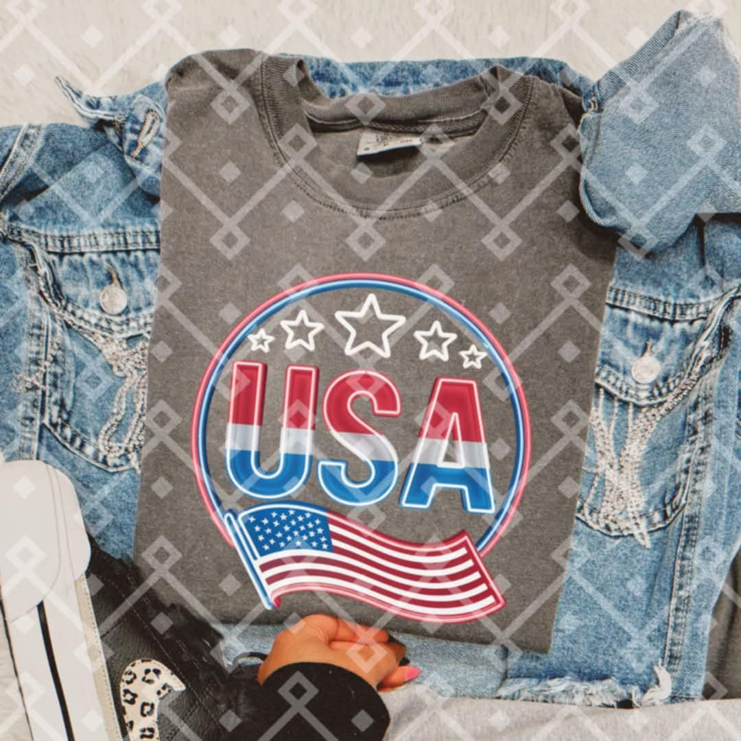 USA circle 106398 DTF transfer