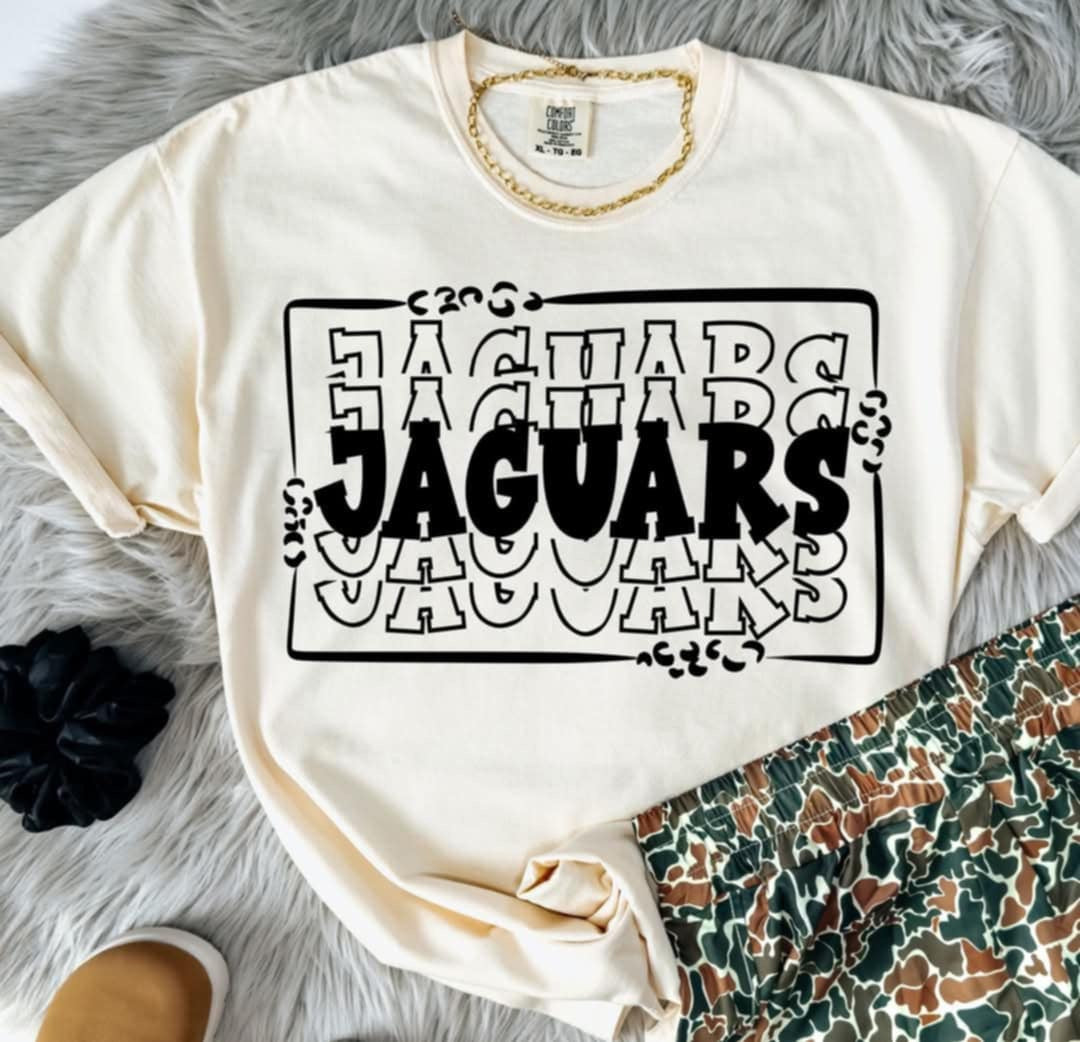 Jaguars stacked with frame (S&G) 98108 DTF transfer