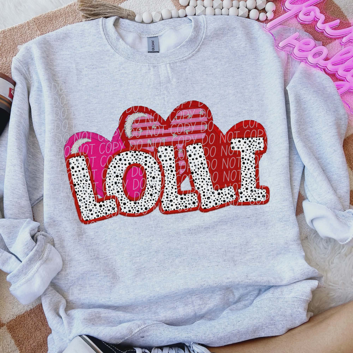 Lolli Dalmatian and hearts (city) DTF transfer