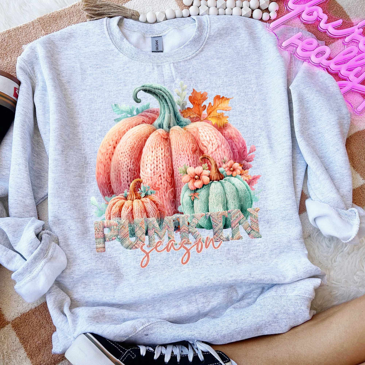 pumpkin season crocheted pumpkins (CITY) 44363 DTF transfer