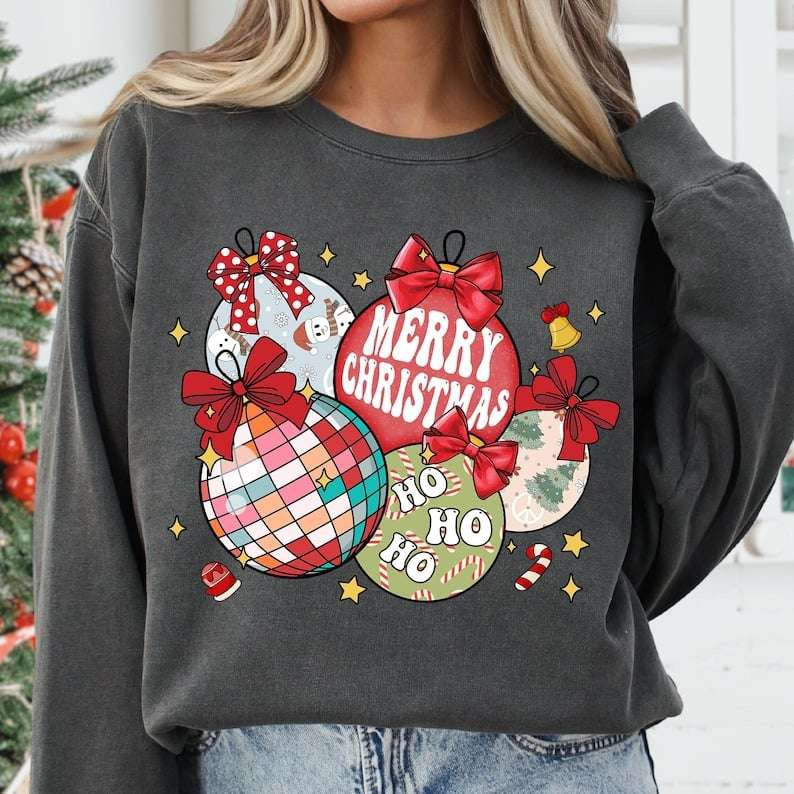 Merry Christmas groovy ornaments 67911 DTF transfer