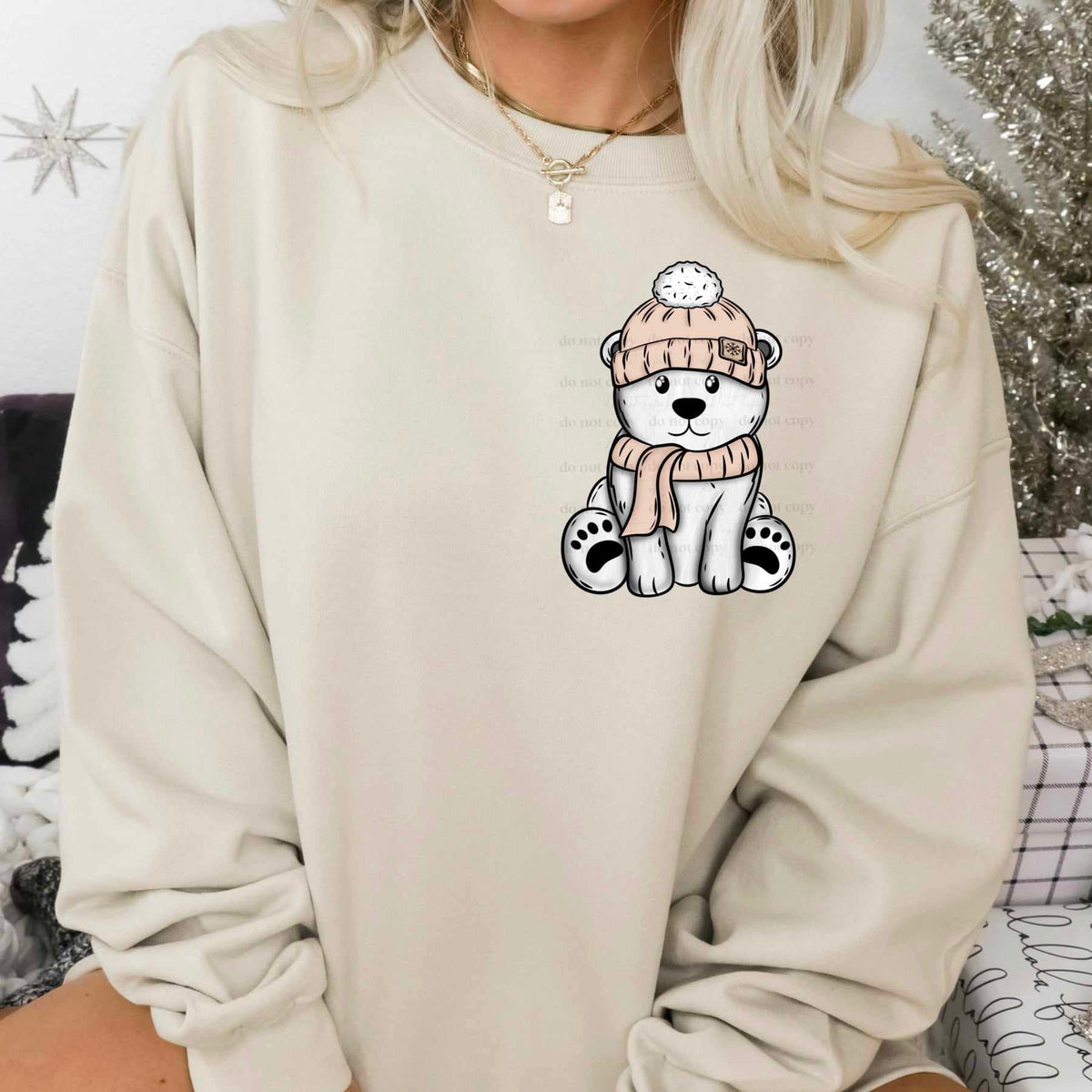 Cozy polar bear (CSC) 65688 DTF transfer