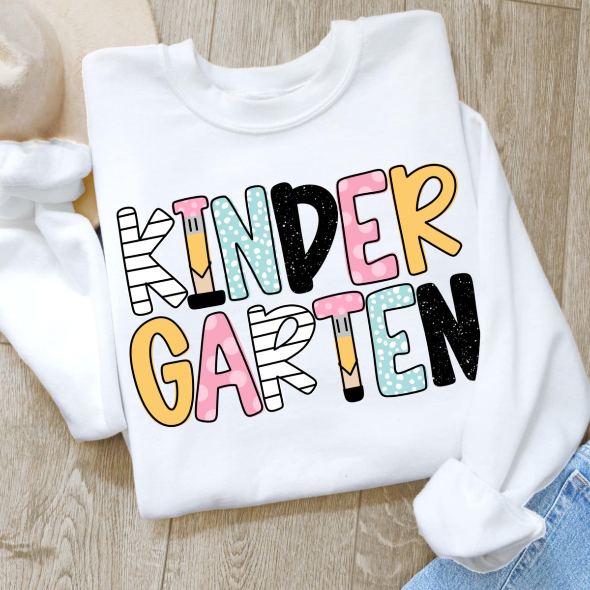 Kindergarten pencil/paper font (CMD) 99610 DTF transfer