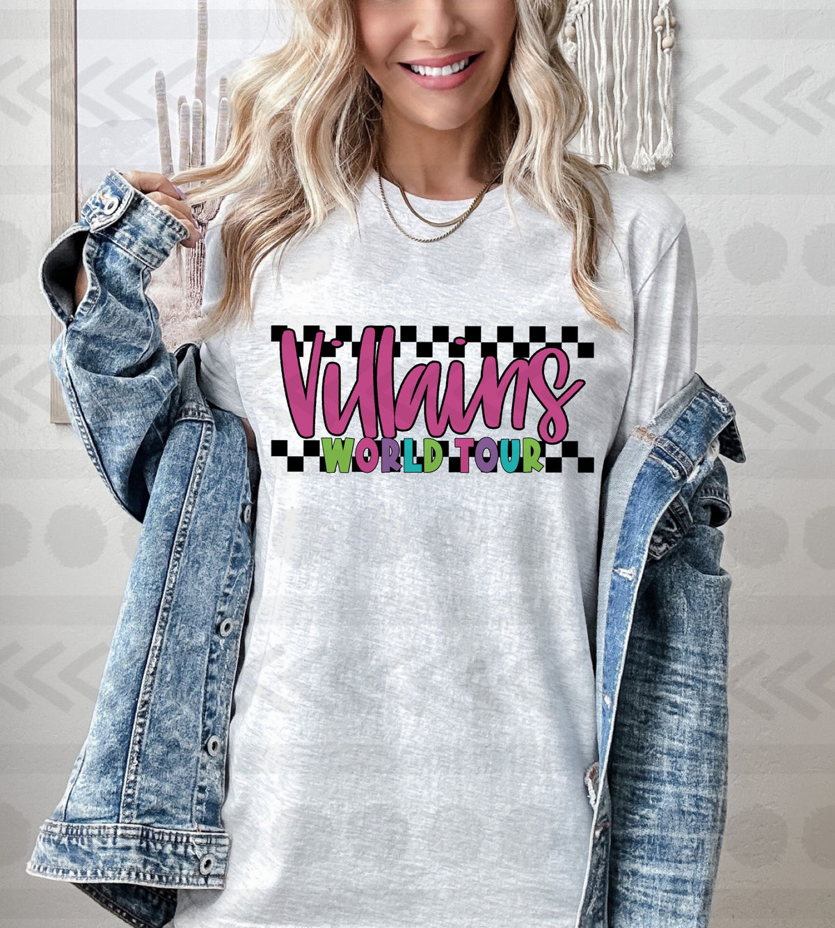 Villains world tour checkered14157 DTF transfer
