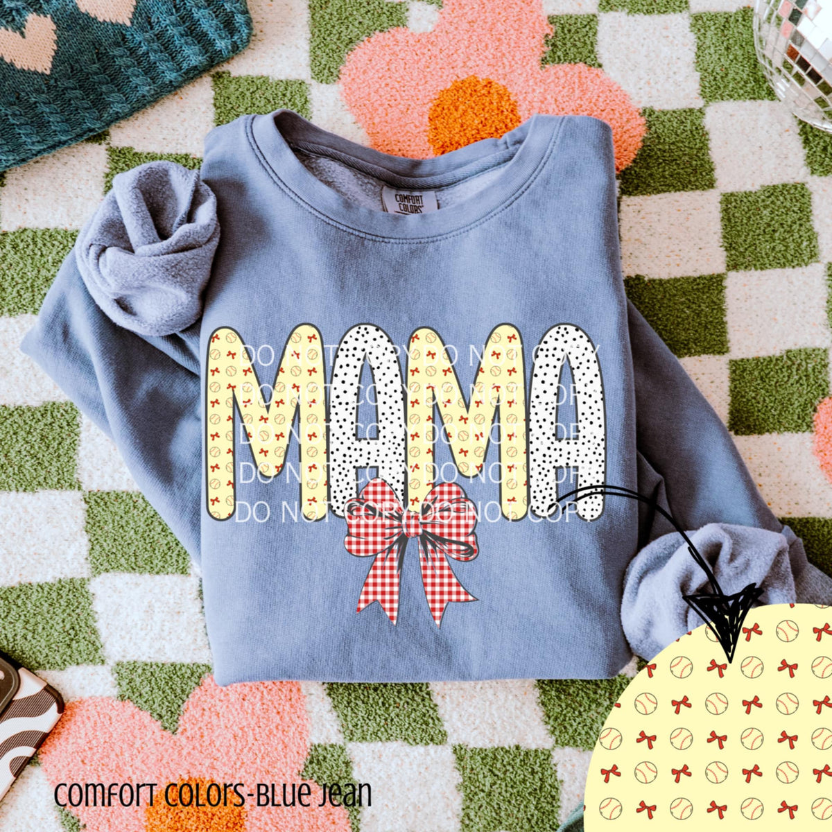 Mama softball letters (CSG) 90210 DTF transfer