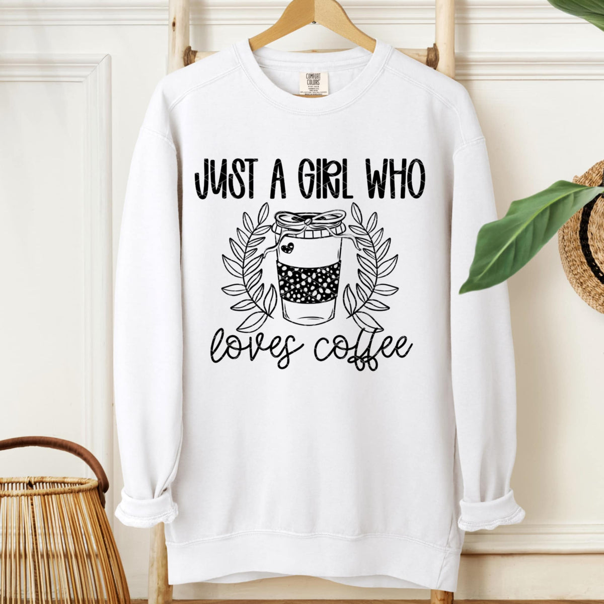 Just A Girl who Loves Coffee (hot) BLACK (SDD) DTF Transfer