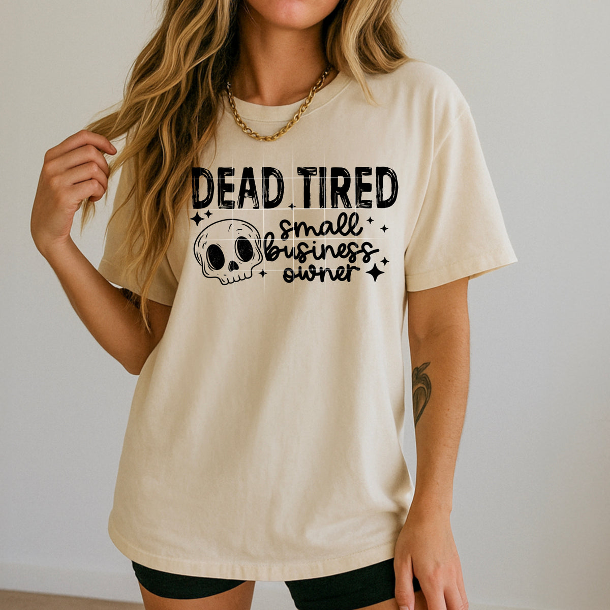Dead tired small business owner BLACK (CSC) DTF Transfer