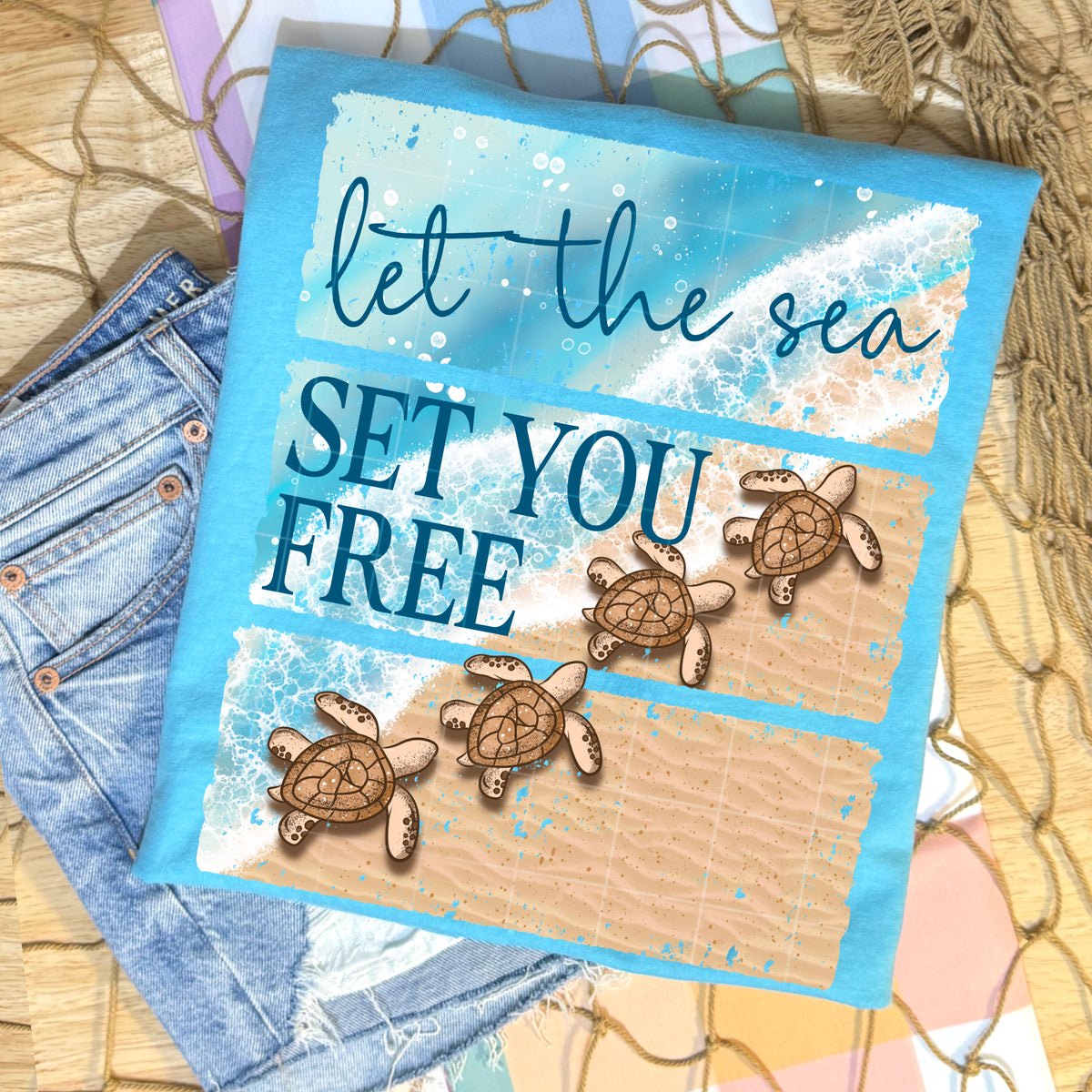 Let the sea set you free turtles (CSC) DTF Transfer